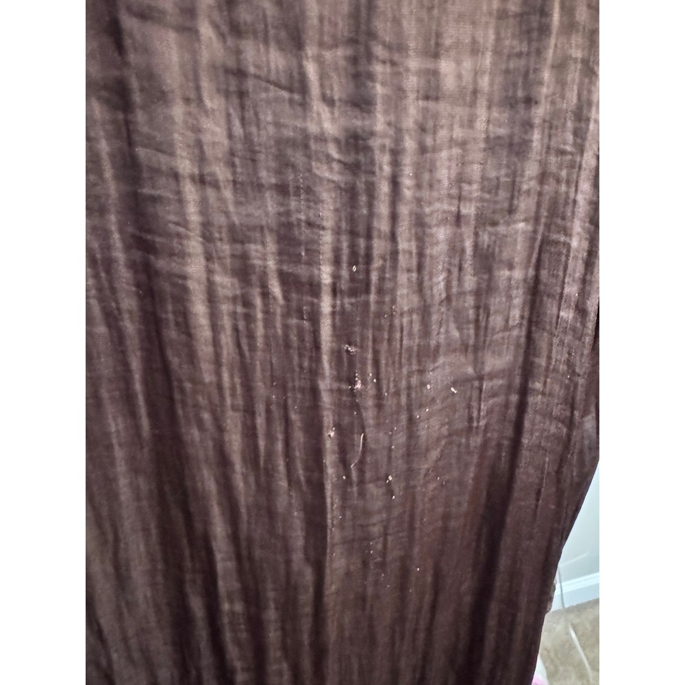 Steve Madden Tie Curious Satin Shirt Dress L Chocolate Brown Tie Front Mini - Picture 2 of 10